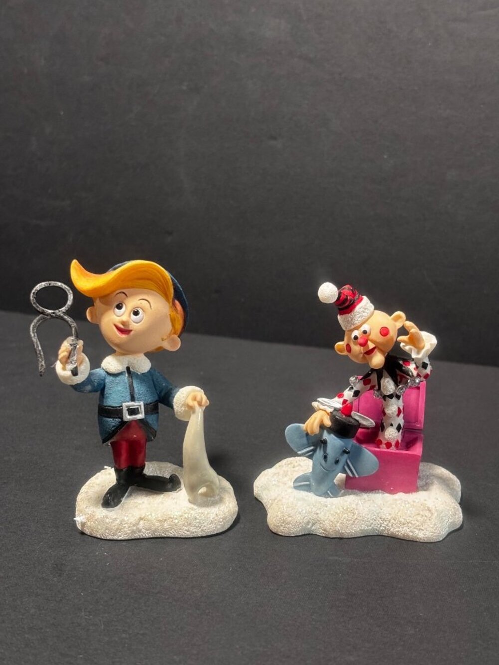 Rudolph & Island Of Misfit Toys Figurines Hermey & Charlie With Box Vintage